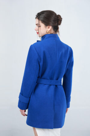 Asymmetric High Collar Felt Coat 5