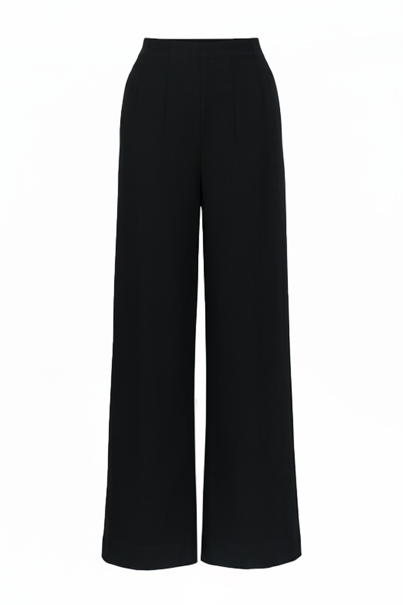 Black High-Waisted Wide-Leg Pants