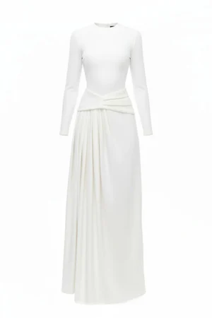 Long Sleeve Draped Waist Maxi Dress - CODE LAVIE | Official Online