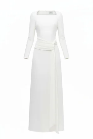 Square Neck Twin Cape Maxi Dress