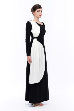 Asymmetrical Contrast Panel Dress 2