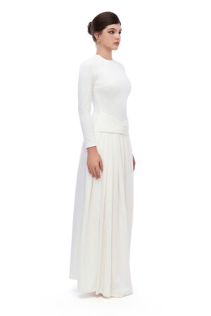 Long Sleeve Draped Waist Maxi Dress 2