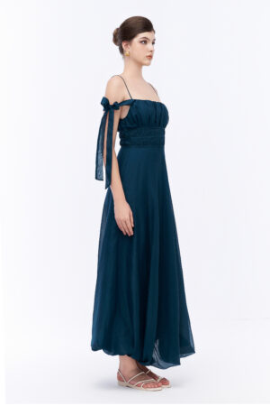 Off Shoulder Tie Straps Maxi Dress 2