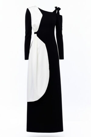 Asymmetrical Contrast Panel Dress