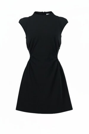 Black Cutout Waistline Mini Dress