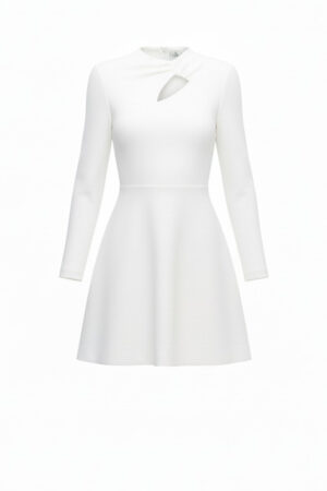 Keyhole Neckline Fit-and-Flare Dress