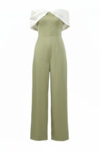 Olive Off-Shoulder Drape Jumpsuit