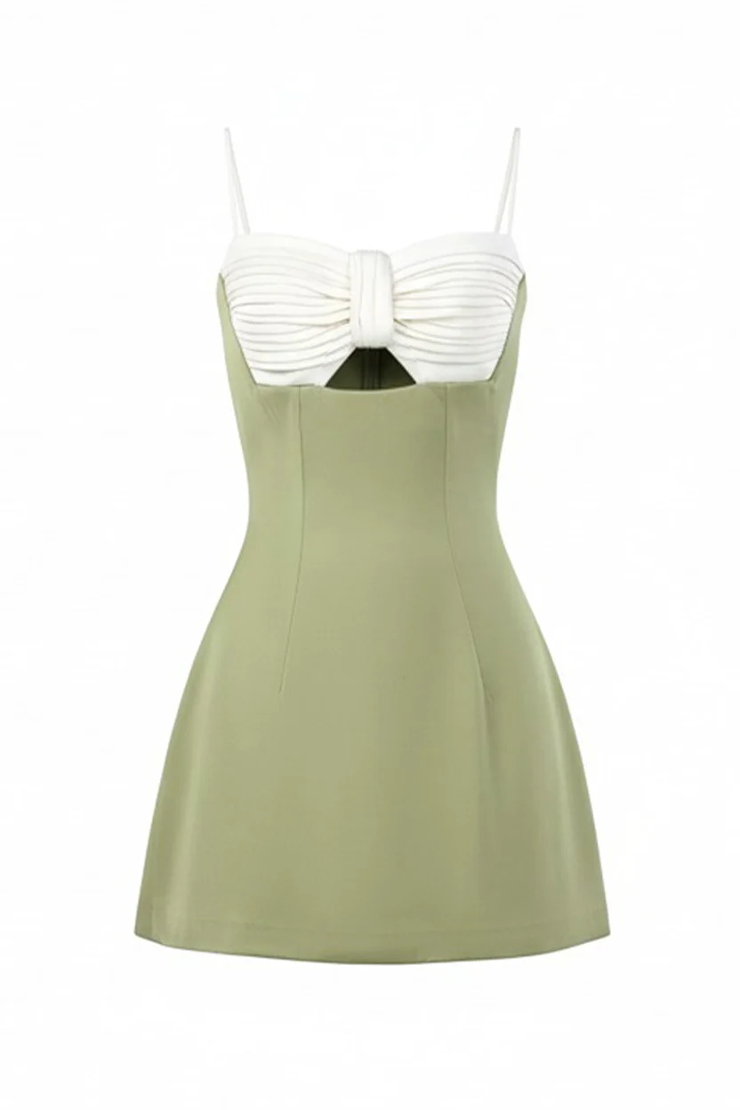 green bow mini dress Franka Strapless Bow Mini Dress / Emerald | MESHKI