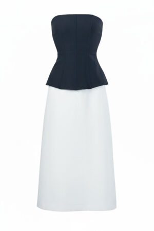 Strapless Herringbone Bodice Dress