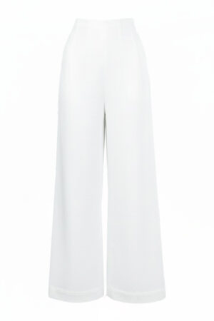 White High-Waisted Wide-Leg Pants